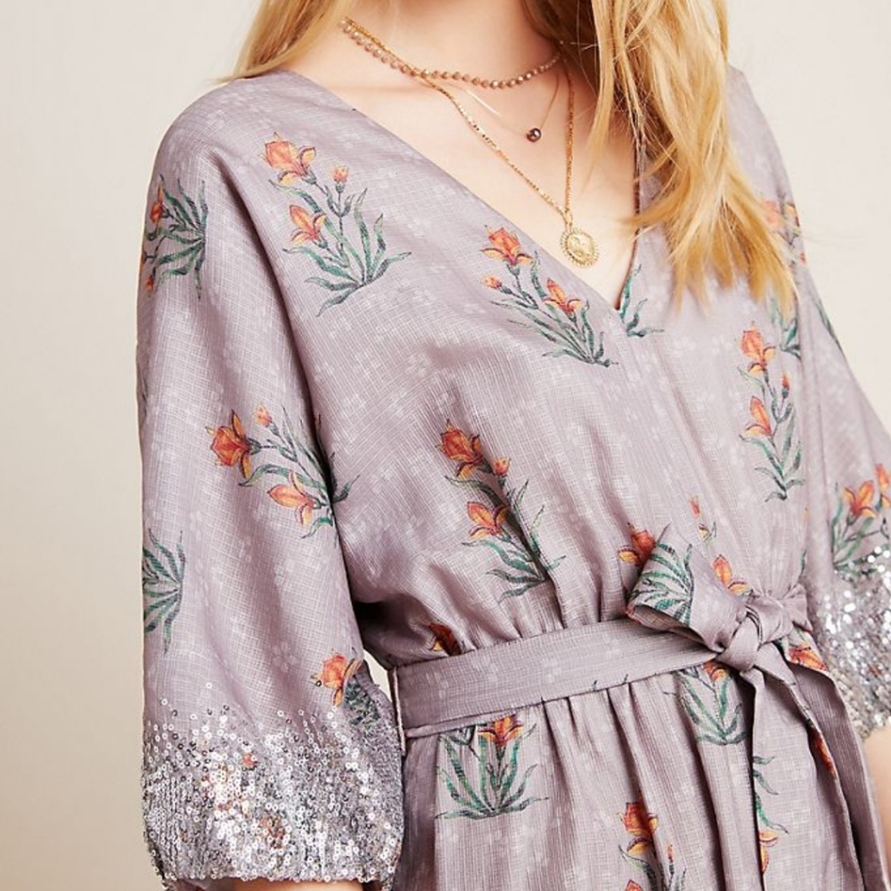 🍒NWT🍒 ANTHROPOLOGIE FLORAL MAXI DRESS - Picture 4 of 9